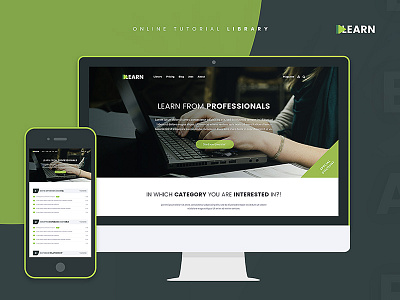 Learn - E-learning Site clean e learning elearning green modern pleasant
