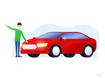 Autocredit bankiru car illustration vector