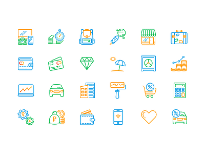 Icons outline. Banki.ru icon vector web