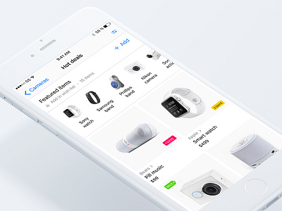 White marketplace iOS screen 💎 app application design digital interface ios guidelines market place mobile design ui user experience user interface ux