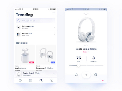 Add to cart 🎧 ➡ 🛒 digital ecommerce flow hig interface market place mobile design ui user experience user interface ux white