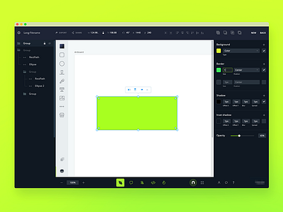 Graphics editor 🖋 application design tools desktop design interface redactor redesign software toolbar ui vector