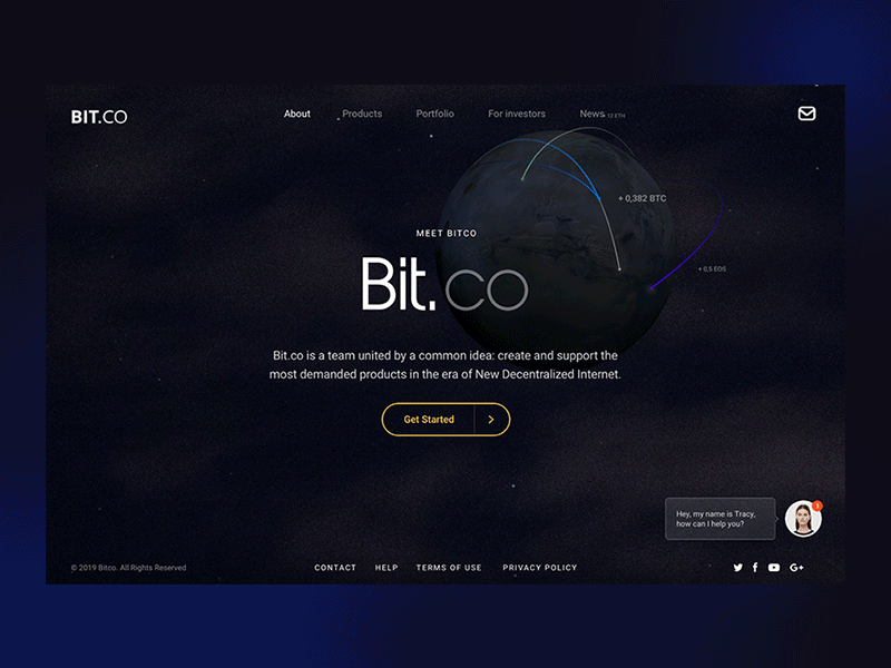 Bit animation bitcoin btc crypto currency trading