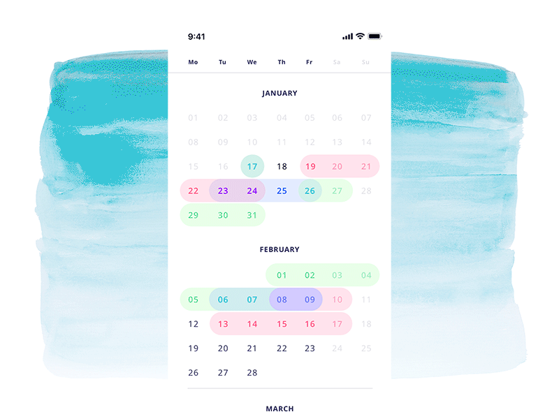 Years - календарь 📆 calendar ios water color