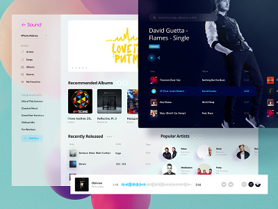 Music player application music app web design