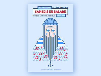 Samedis en balade graphic illustration poster sailor