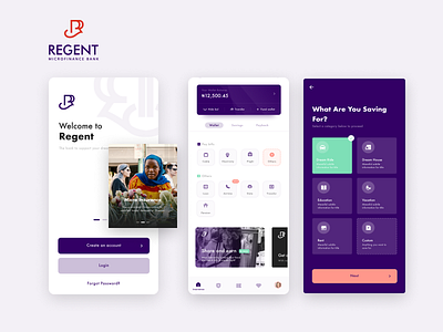 Regent Regent Microfinance Bank (Mobile) adobe xd app ui design design figma finance fintech microfinance product solution ux