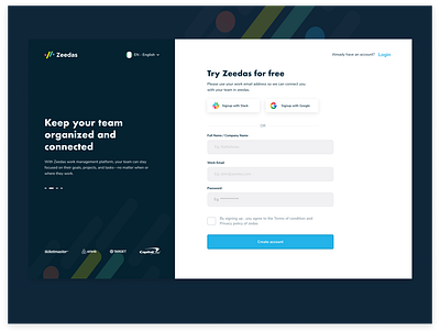 Zeedas Login app ui design design figma product project management ui uiux ux zeedas