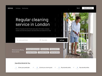 Cleaning Service app ui design cleaning design figma landing page product product design services ui uiux ux