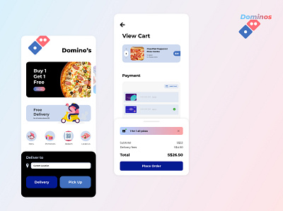 Domino's Re-UI app branding design dominos food food app mobile ui