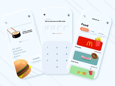 Food Delivery App app delivery design donuts drinks food food app food delivery fries mcdonalds soft soft ui sushi sushi bar ui