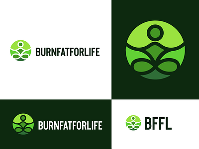 Burn Fat For Life - Logo Design branding creative logo design heathy icon icon design identity design infinite logo logo design