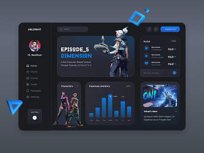 Valorant - Game Dashboard dashboard dating game gamedashboard launcher store uidesign valorant videogame webdesign