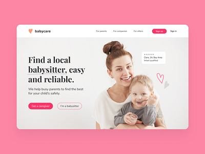 Babysitting Platform Landing Page