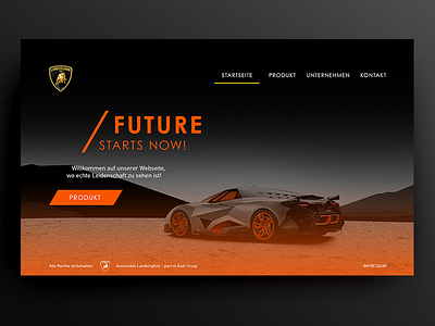 Lamborghini Egoista – Web UI black design hompage lamborghini orange ps shot ui web webdesign website