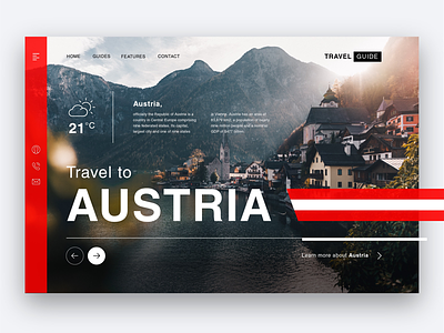 Travel Guide Austria - Web Design adobexd austria design illustrator modern ui travel ui uiux userinterface web webdesign website