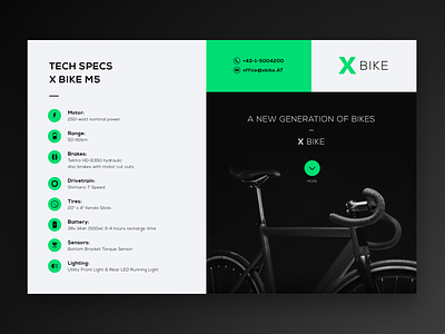 X BIKE – UI Design Concept adobexd bicycle bike concept design electric bike green illustrator ui uidesign uiux user interface web website