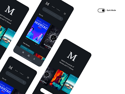 Mobile App Concept – Dark Theme 2/2