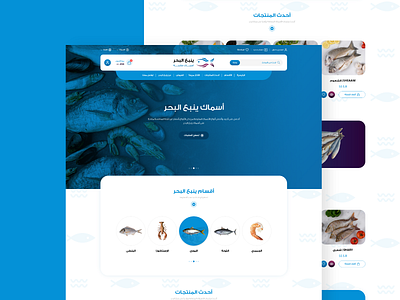 Yanboa ALbahr Store - متجر أسماك ينبع البحر design fish graphic design illustration minimal store ui uidesign uiux user interface design أسماك تصميم مواقع متجر واجهة المستخدم