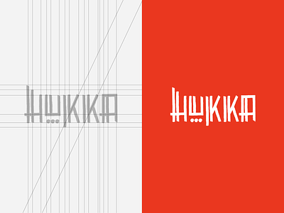 Hukka - Type Logo all type branding design ethnic fight academy gym line logo logo grid tribal type typography vector