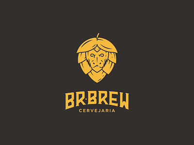 BR Brew - Brewery Logo animal animal logo beer branding brazil brewery craft beer creative golden lion tamarin hop logo logotype mark
