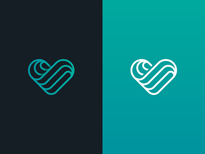 Swimming NGO Logo branding gradient heart logo logotype love mark minimal swimming symbol vector wave