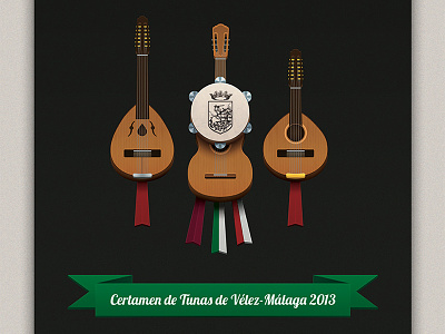 MUPI - Certamen de Vélez-Málaga contest design guitar instruments laud mandolin mupi poster tambourine vector