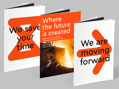 Identity concept branding factory icons identity orange steel