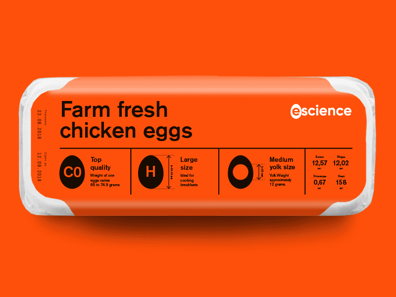 Eggs packaging concept colors egg grid identity infographic packaging science