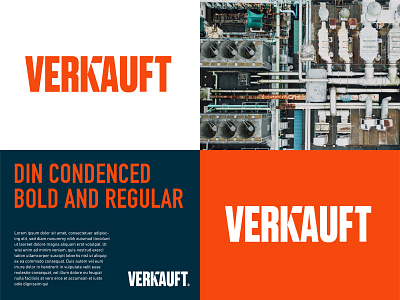 Verkauft branding corner design engeneering factory geometry identity logo logotype manufacture orange type typography