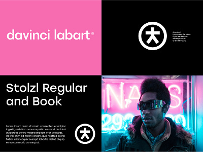 Davinci Labart agency black branding circle design future geometry identity innovators logo logotype pink russia symbol type typography vitruvian