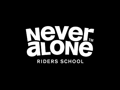Never Alone logo logotype riders skate typography