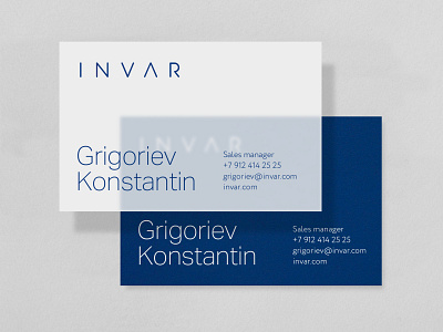 Invar businesscards documents identity logo paper transparent typography