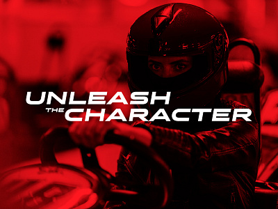 Le Mans Claim - Unleash the Character claim design karting logo racing red simple type unleash