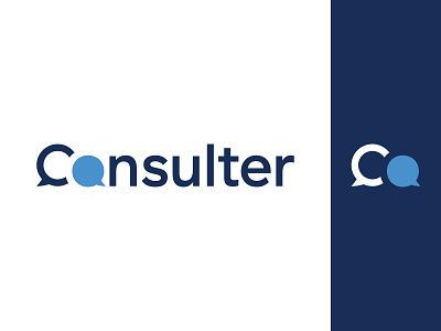 Consulter - financial advisor branding bubble chat consultancy consultant consulting flat hidden logo logotype simple talk