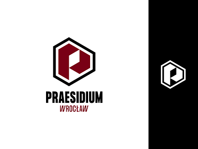 Praesidium Wrocław - judo team branding flat geometric isometric judo logo martial arts p shield simple team