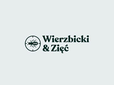 Wierzbicki & Zięć - disinfection, disinsection, deratization ant branding bug flat geometric logo pest control simple