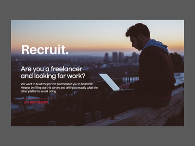 Recruit landing page adobexd freelance onepage website