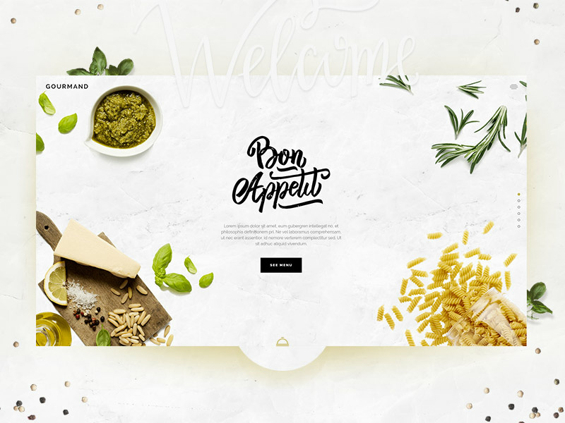 Gourmand - Vertical showcase graphic design webdesig ux ui wordpres recipe menu card cooking blog confectionary chef modern sea food food blog cuisine open table food drink dinner cooking blog restaurant