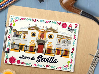 Lola Azcoytia tarjetón "Sevilla" card