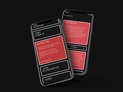 John Frusciante - Mobile Application for an augment animation app branding design flat minimal typography ui ux web