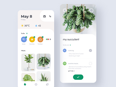 plants care app app ui ux