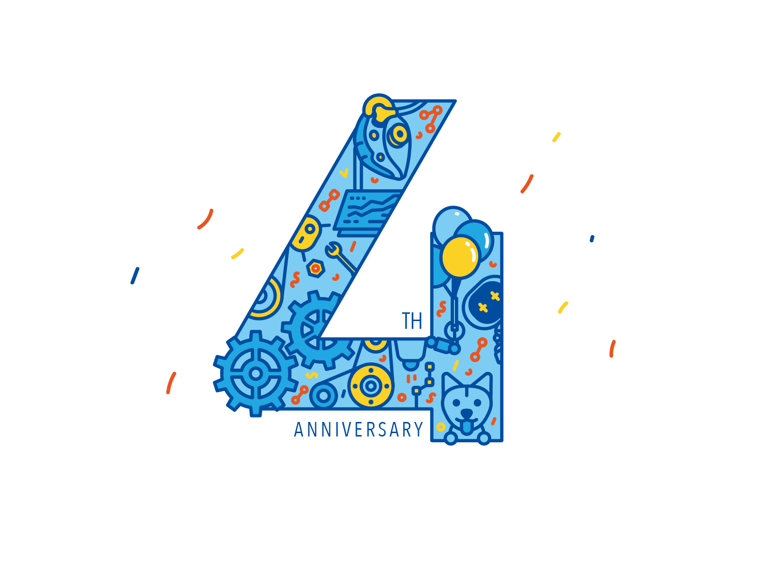 4 Years Anniversary Celebration. 4th Anniversary Logo Design. Four Years  Logo. Stock Vector - Illustration of emblem, badge: 179843820