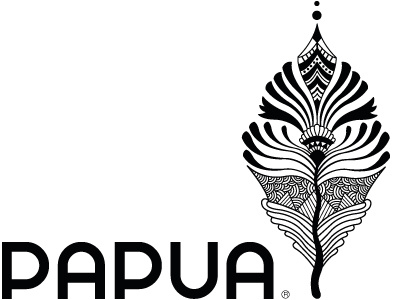 Logo Papua Beachwear beachwear bikini black feather summer vector