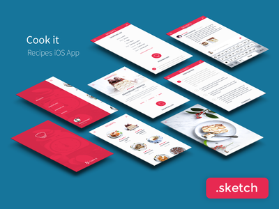 Recipes App UI Kit Freebie