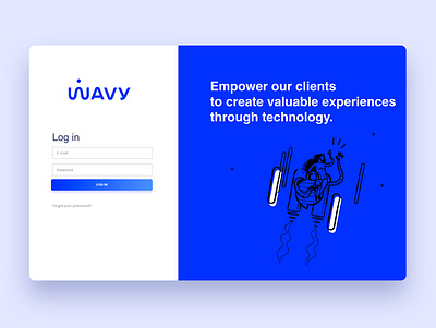 Wavy - Login Page dashboard dashboard ui design flat form login minimal ui user form ux web website