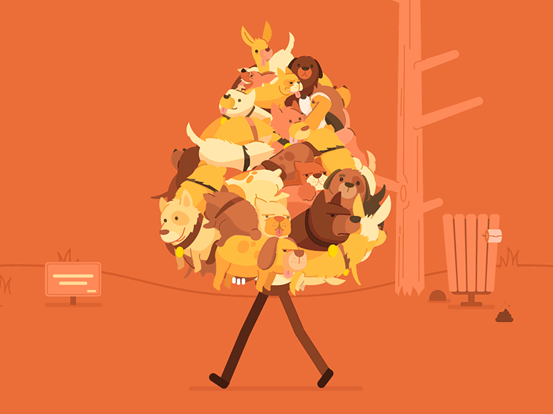 Dribbble / I want all the dogs © adobe aftereffects animation color dribbble illustration illustrator inspiration woyilus woyilusillustration
