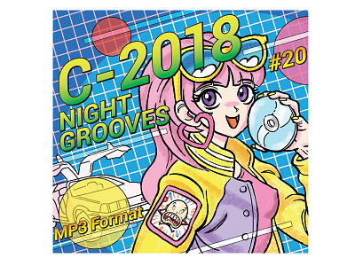 C 2018 Night Grooves anime branding cassette compilation delorean design graphics illustration logo manga mp3 music playlist vaporwave vector