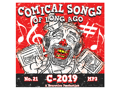 C-2019 Comical Songs of Long Ago 8 track art cassette tape clown comic compilation design graphic graphics humor icons illustration music poster