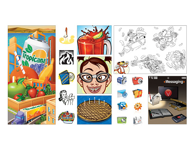 Lots O' Stuff Leave Behind Art beverage cheeses cheetos chester chuck cookie drink e icons promotion samsung self